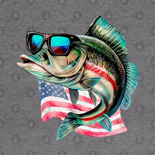 Cool American Bass Fish #6 by Chromatic Fusion Studio